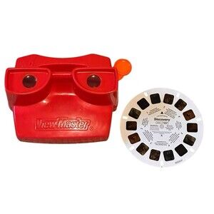 Viewmaster Viewer Red with Orange Lever View-Master Toy Endangered Species Reel